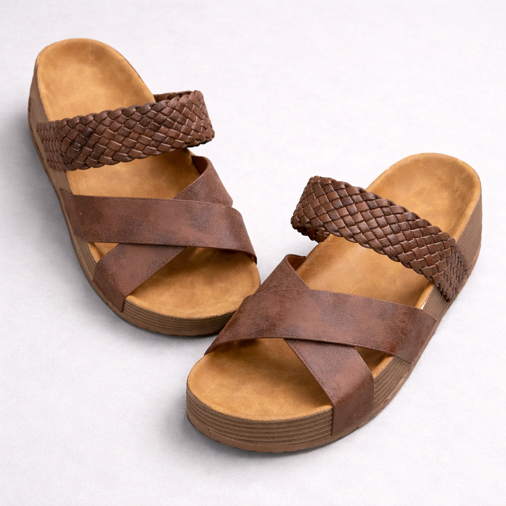 Clara | Mules de Cuña con Tiras Cruzadas para Mujer, Estilo Moderno y Comodidad Diaria 3