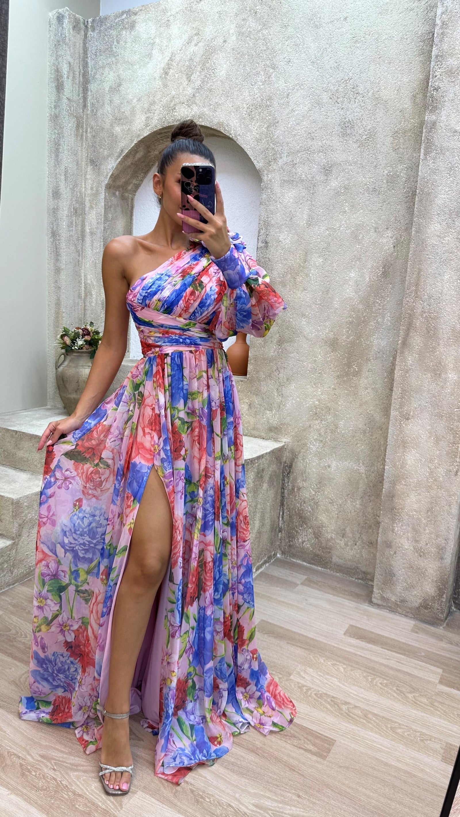 Elanisse | Vestido Largo Floral con Hombro Descubierto y Corte Elegante | Ideal para Bodas y Celebraciones 6
