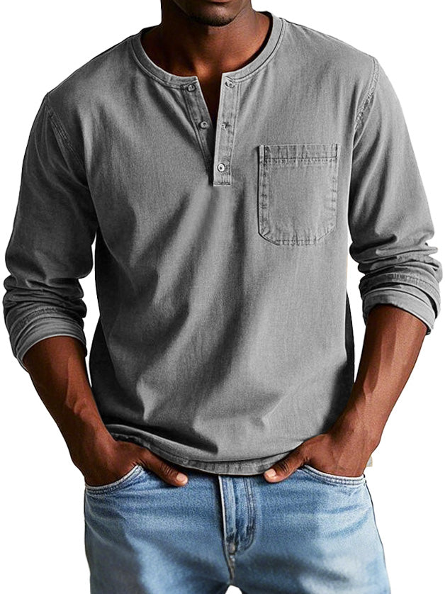 Ethan | Camiseta Henley Casual de Manga Larga para Hombre 1
