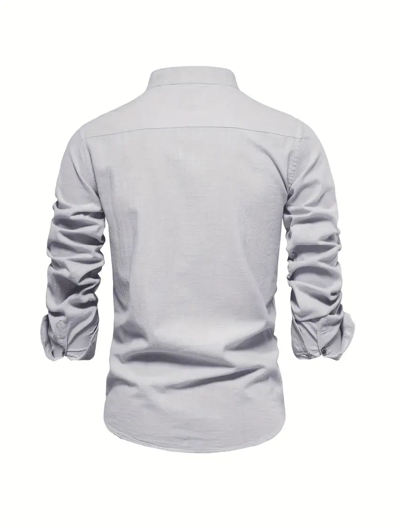 Ethan | Elegante Camisa Slim Fit de Hombre con Cuello Mao 5