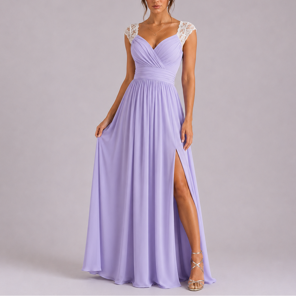 Isabel | Vestido Largo de Noche con Abertura Lateral para Mujer 2
