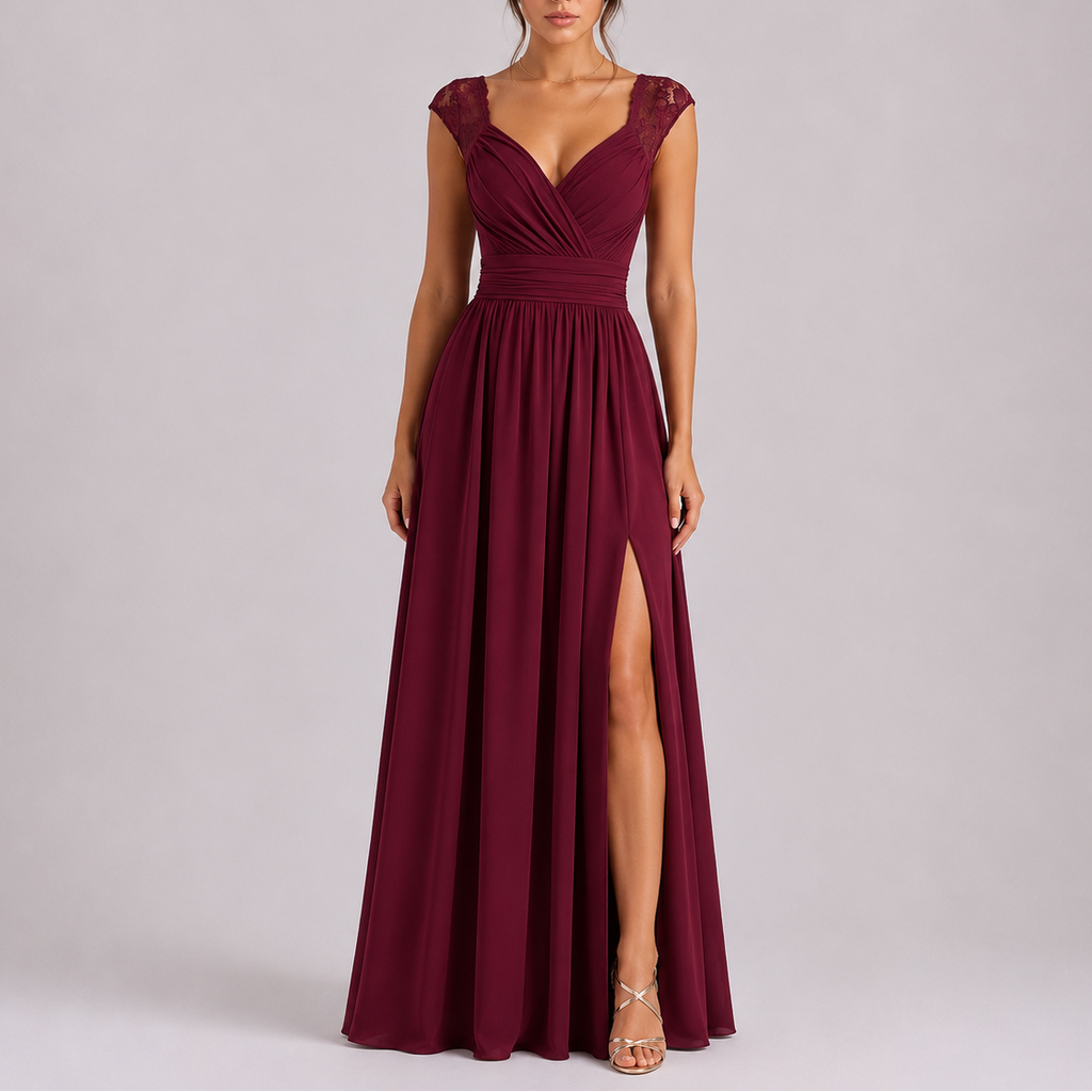 Isabel | Vestido Largo de Noche con Abertura Lateral para Mujer 4