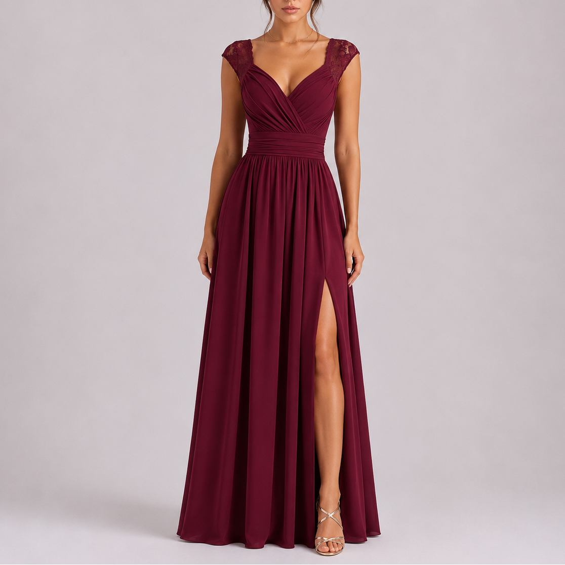 Isabel | Vestido Largo de Noche con Abertura Lateral para Mujer 4