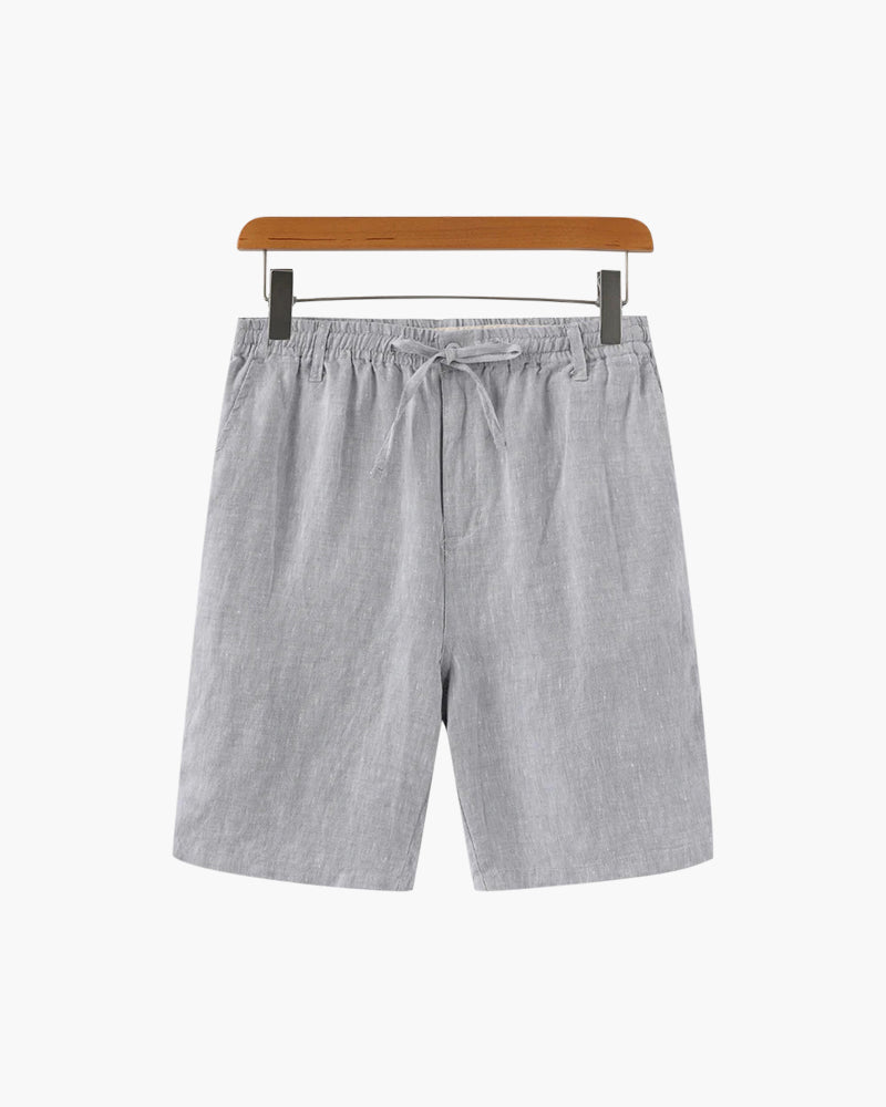 Javier | Pantalones Cortos de Lino para Hombre con Cintura Elástica y Corte Recto 11