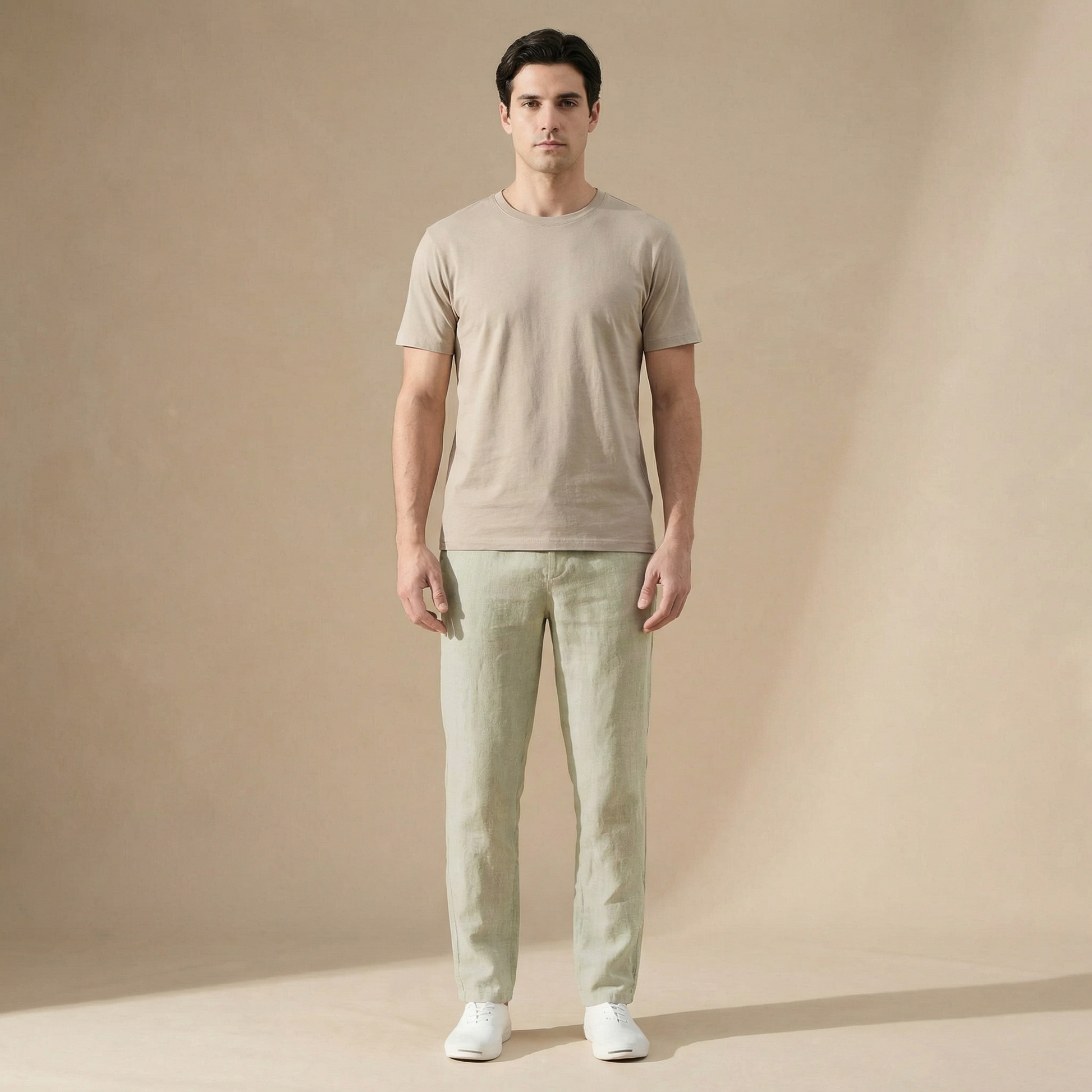 Javier | Pantalones de Lino para Hombre con Corte Recto y Cintura Elástica 1