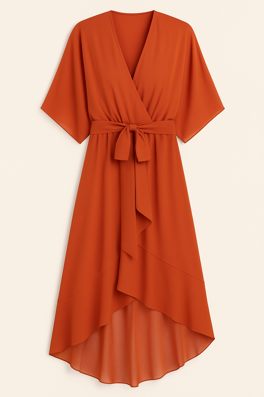 NATALIA – Vestido de chiffon elegante con escote en V