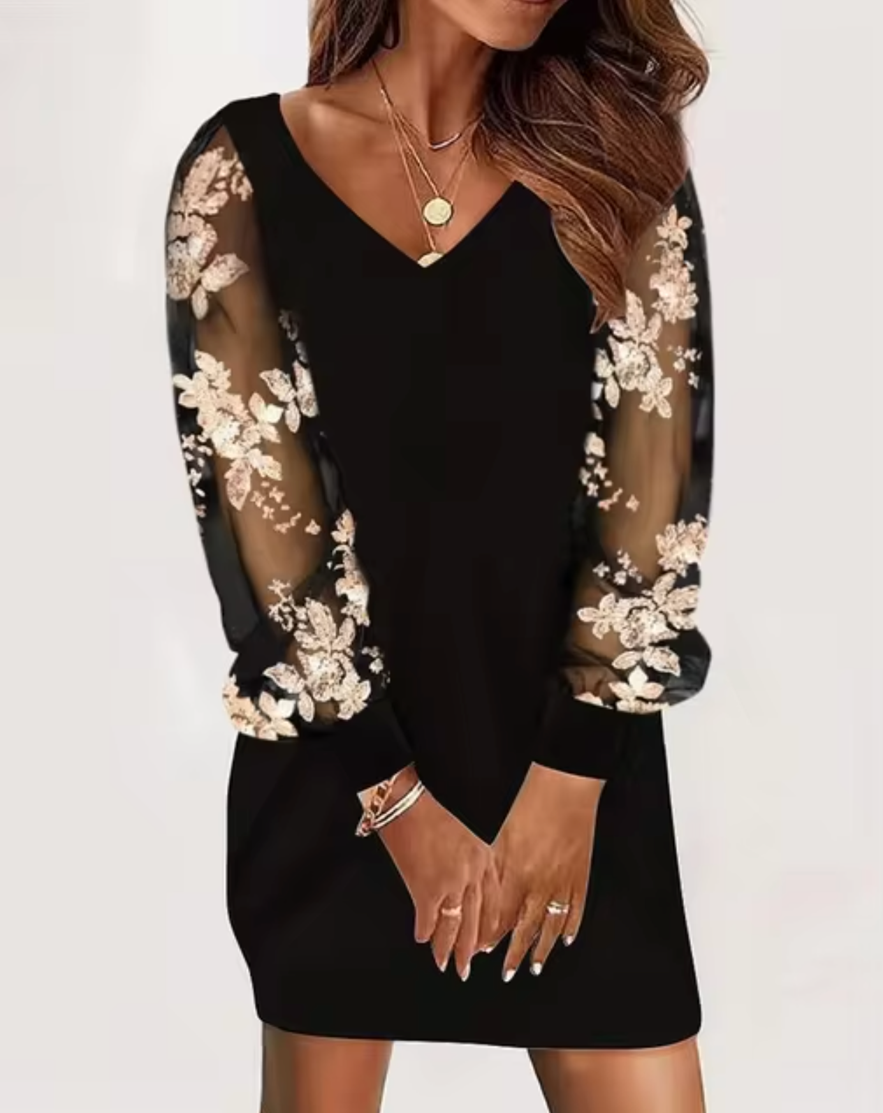 LIA | Minivestido de Encaje con Escote en V para Mujer | Elegante y Sofisticado para Ocasiones Especiales 3