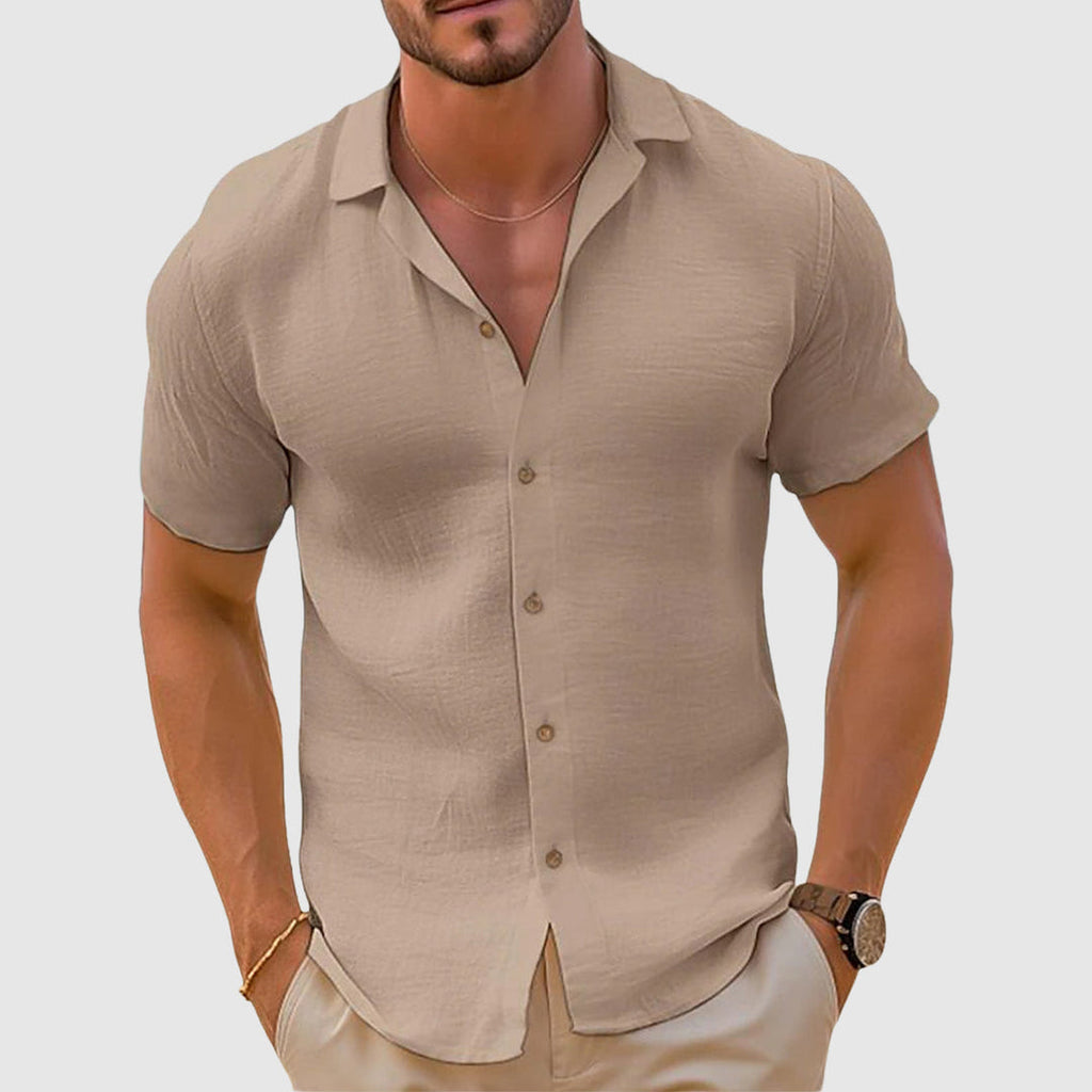 Lorenzo | Camisa de Lino Holgada para Hombre con Diseño Casual 0