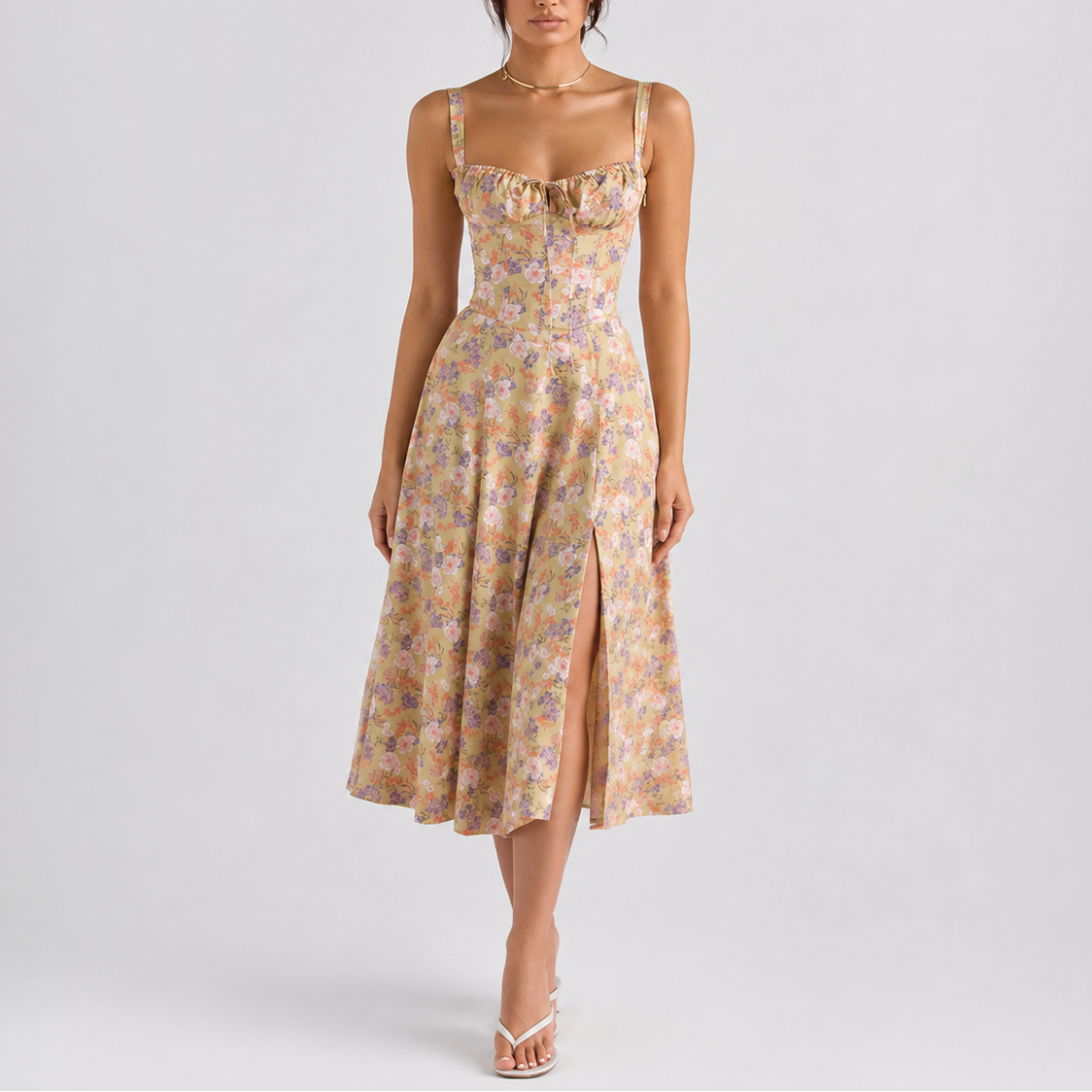 Lucía | Vestido Midi Corsé con Tirantes para Mujer Elegante 4