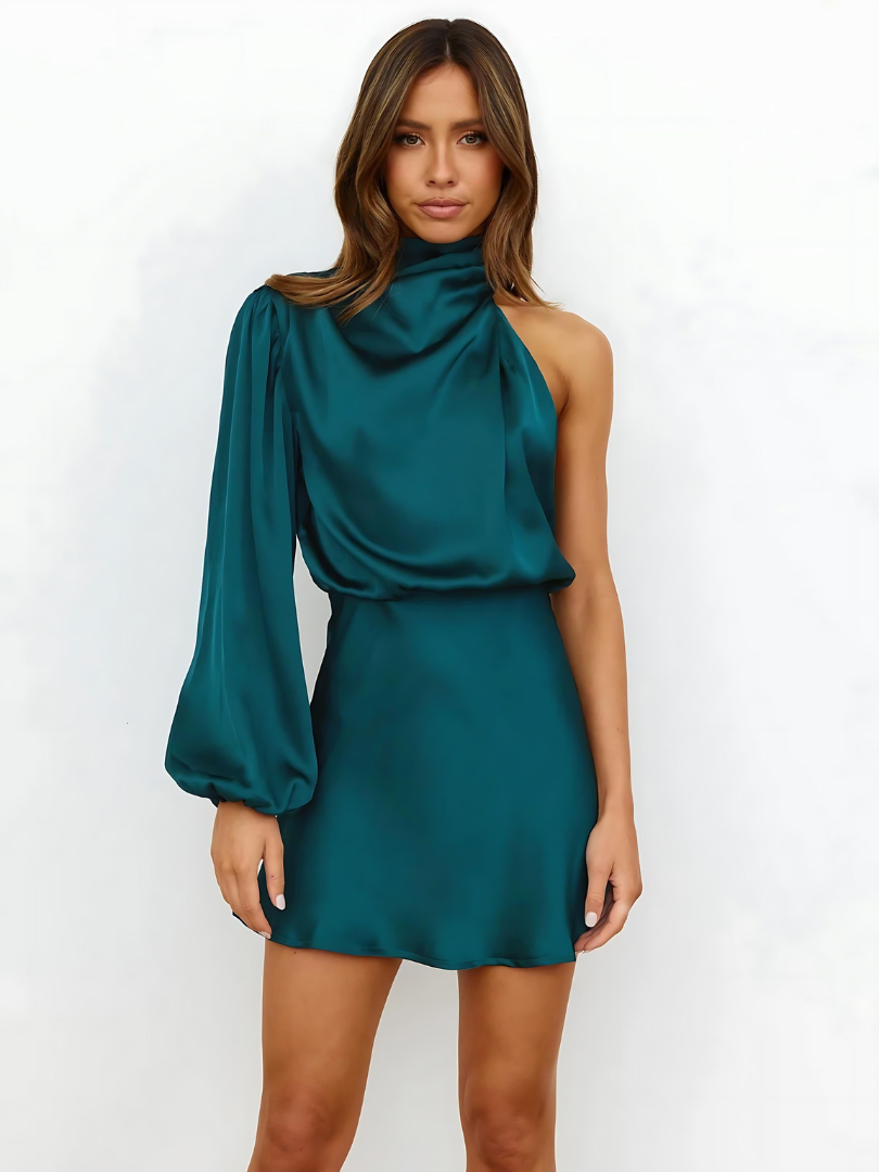 MADDIE | Vestido de Noche Satinado con Diseño de Un Solo Hombro | Elegante y Sofisticado para Brillar en Cualquier Ocasión 9