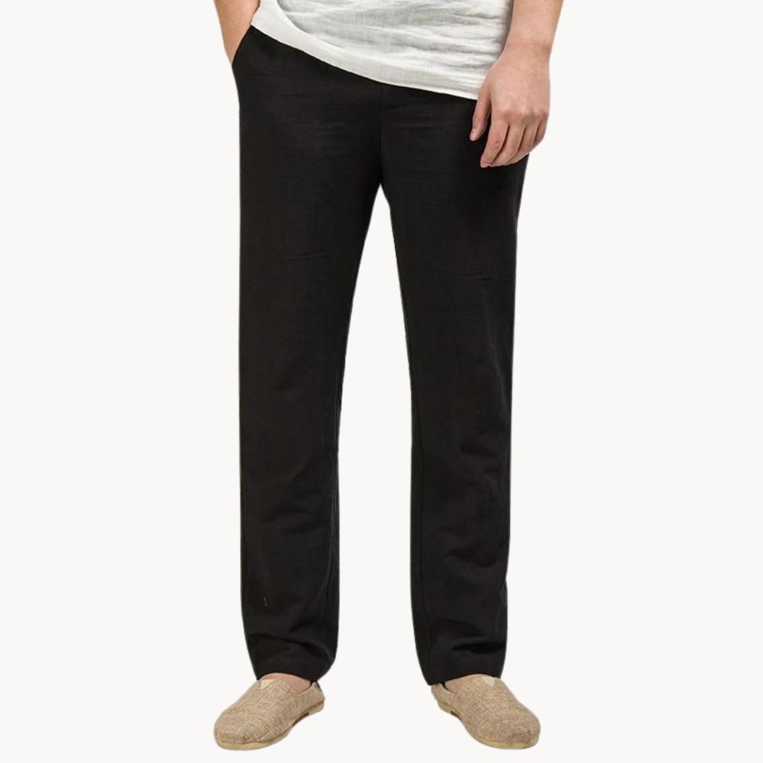 Sergio | Pantalones de Lino para Hombre con Cintura Elástica y Pierna Recta 8