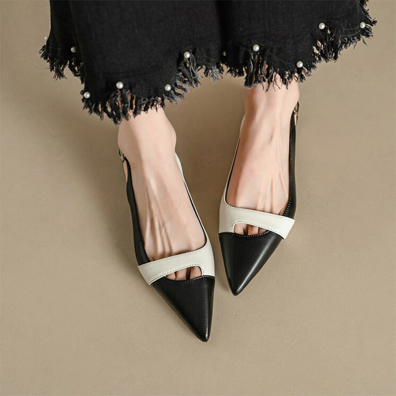 Sofia | Elegantes Sandalias Planas Negras Mujer con Punta Cerrada 0