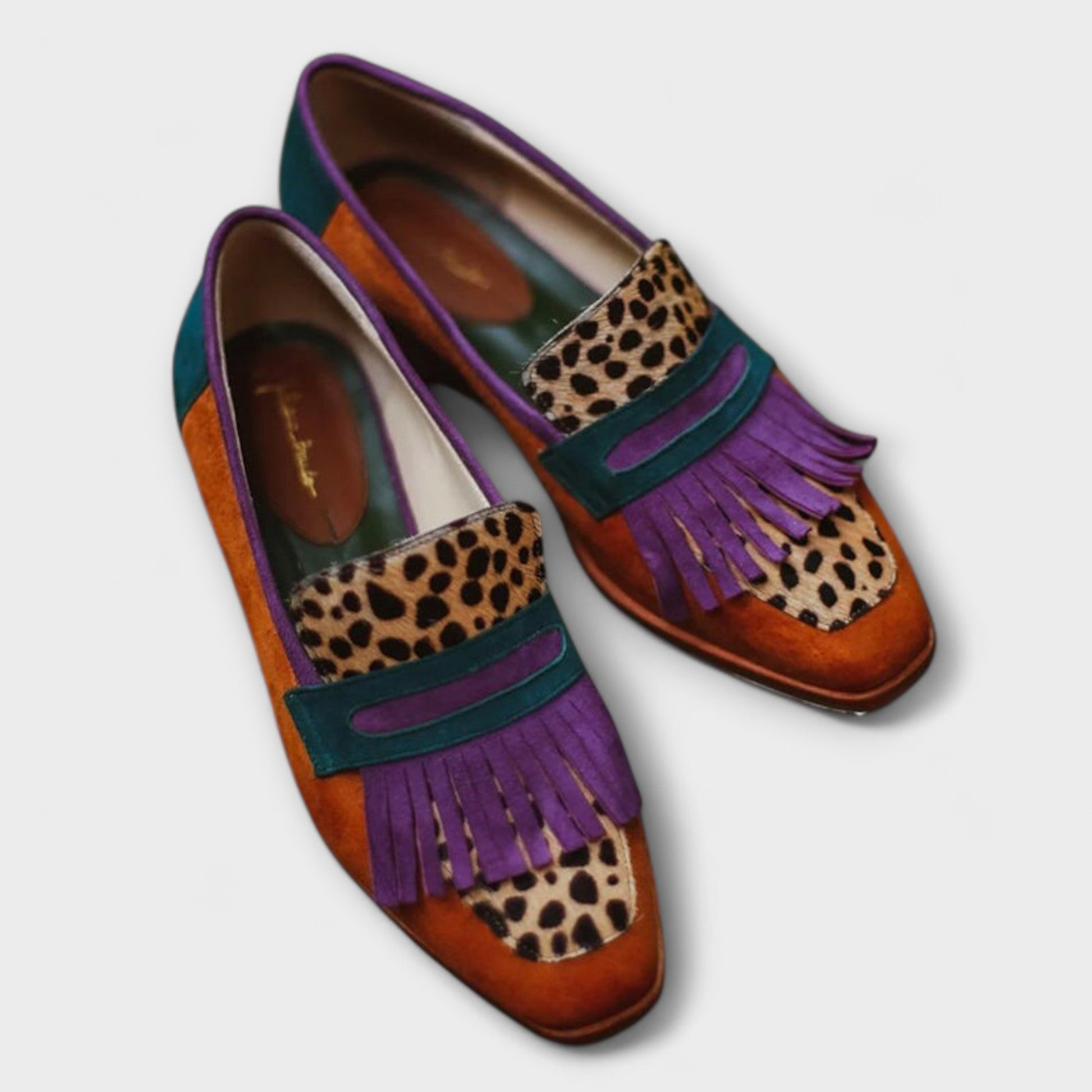 Sofía | Mocasines de Gamuza Sintética con Estampado de Leopardo para Mujer 1