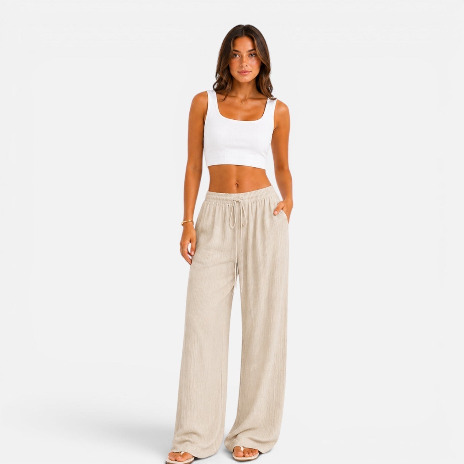 Sofía | Pantalón Palazzo Ajustable para Mujer con Cintura Elástica 3