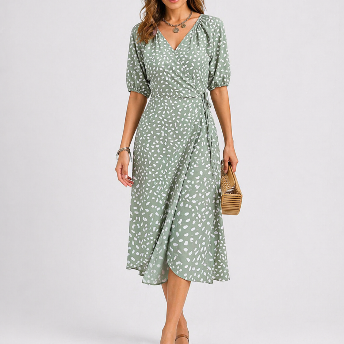 Sofía | Vestido Midi con Estampado Abstracto para Mujer 0