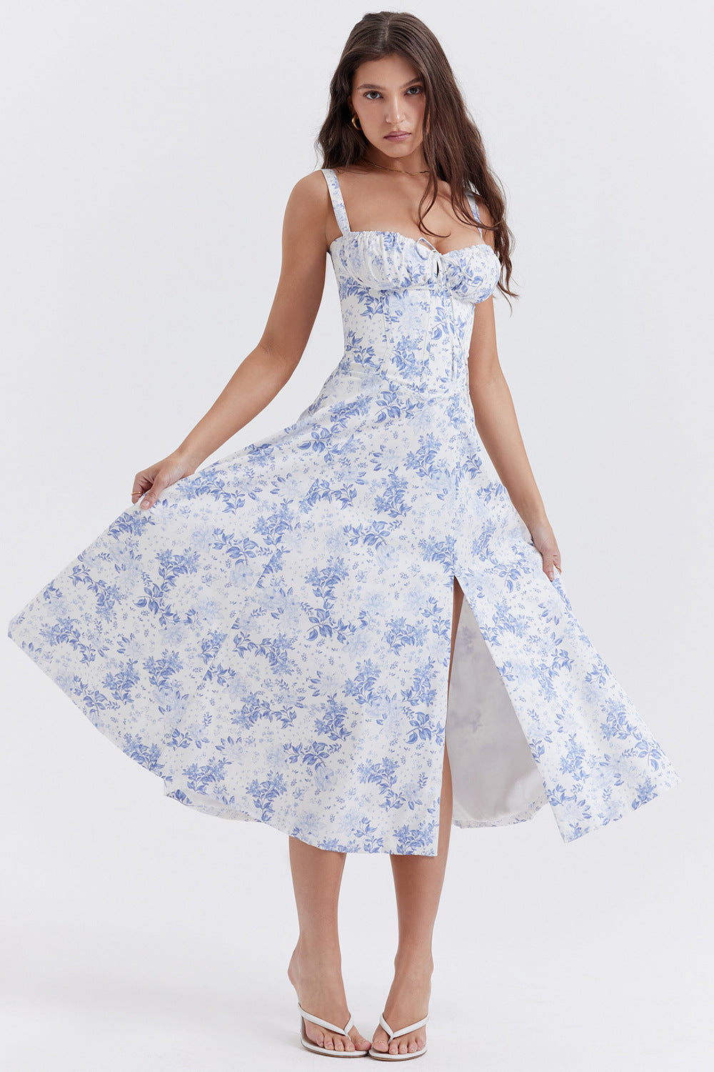 Vestido Midi Mujer | Elegante Corsé Ajustado con Tirantes | Estilo Vintage para Ocasiones Especiales 5