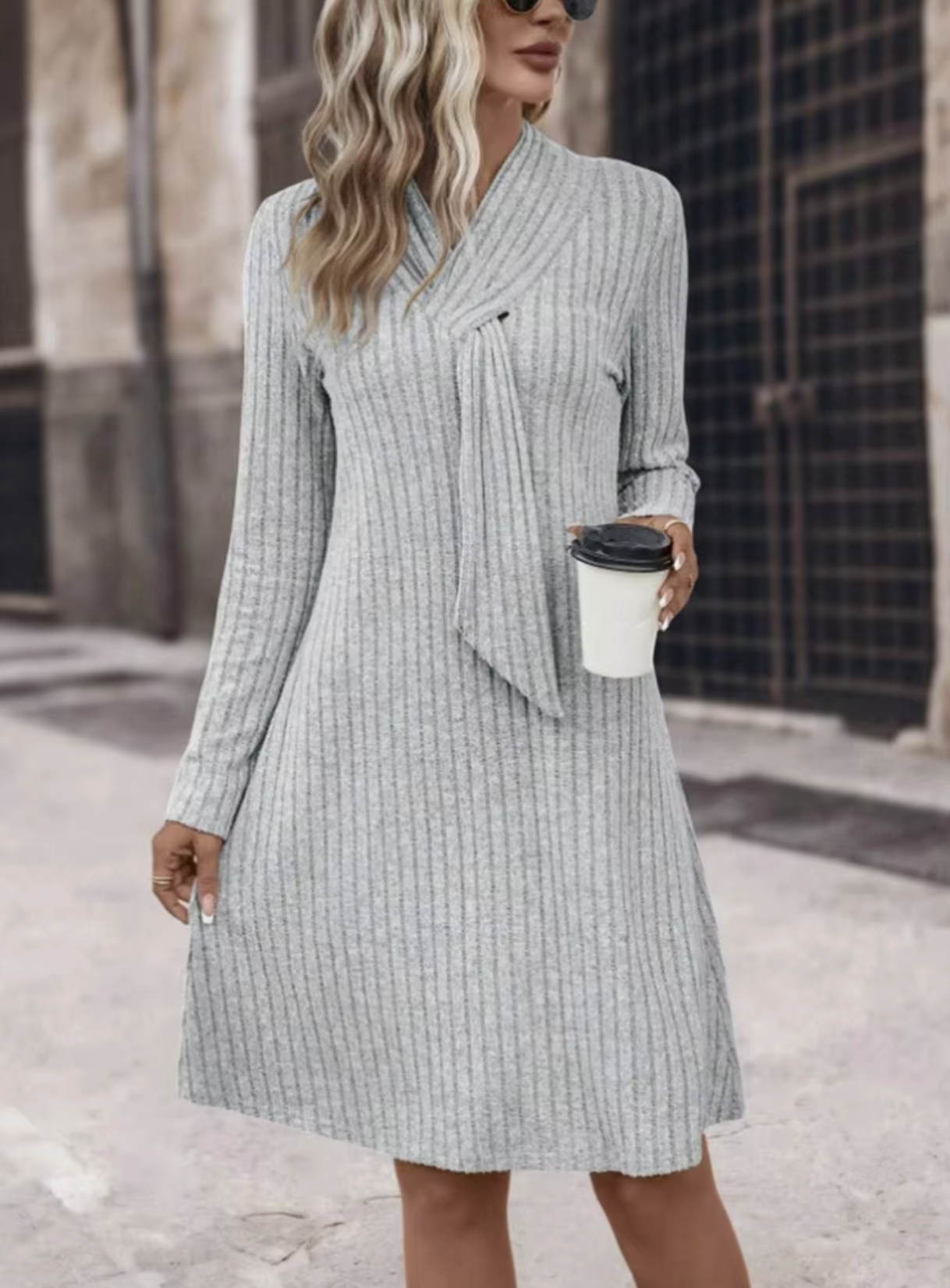 Vestido de Mujer Elegante de Punto con Manga Larga | Prenda Cálida para Otoño e Invierno 3
