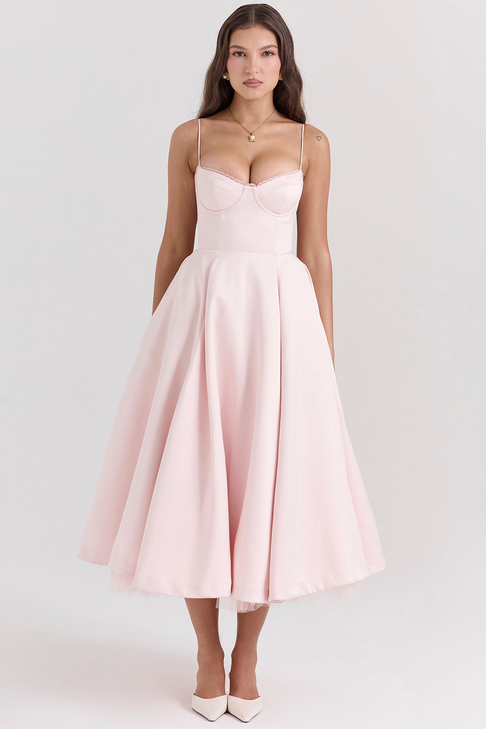Vestidos Elegantes Mujer | Vestido Fiesta Midi con Tirantes Delicados | Prenda Sofisticada para Eventos Especiales 2