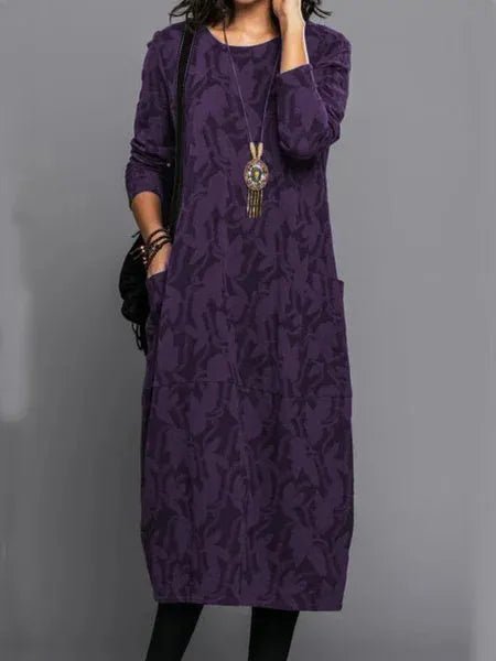 Hilena | Vestido Midi Casual con Mangas Largas y Corte Fluido | Estilo Versátil para Comodidad Diaria - Noa Lagos