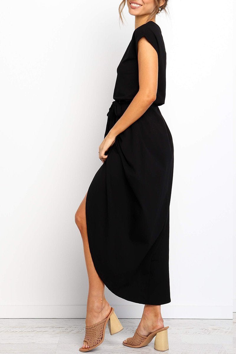 Maya | Vestido de invitada Holgado con Cinturón y Abertura Frontal - Noa Lagos