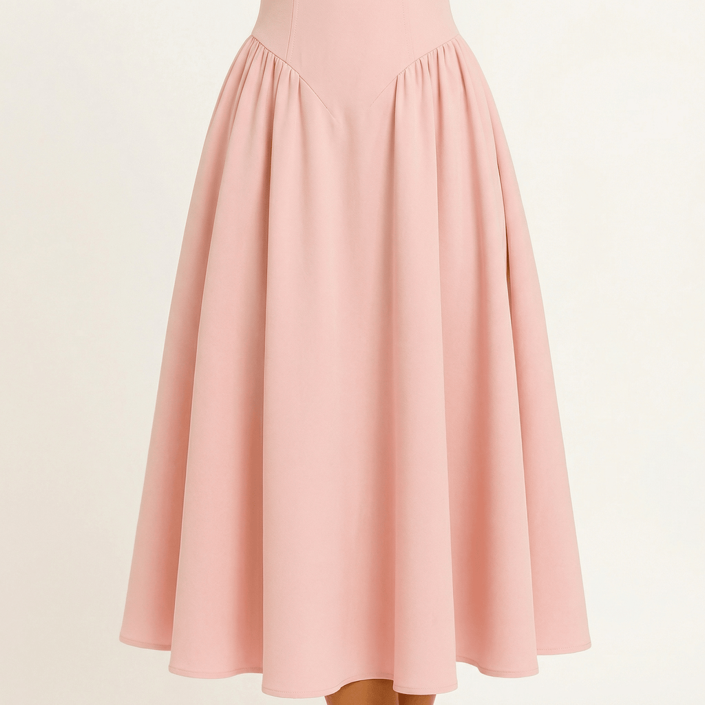 RosaElegante | Vestido Rosa Midi con Corsé y Tirantes Ajustables - Noa Lagos