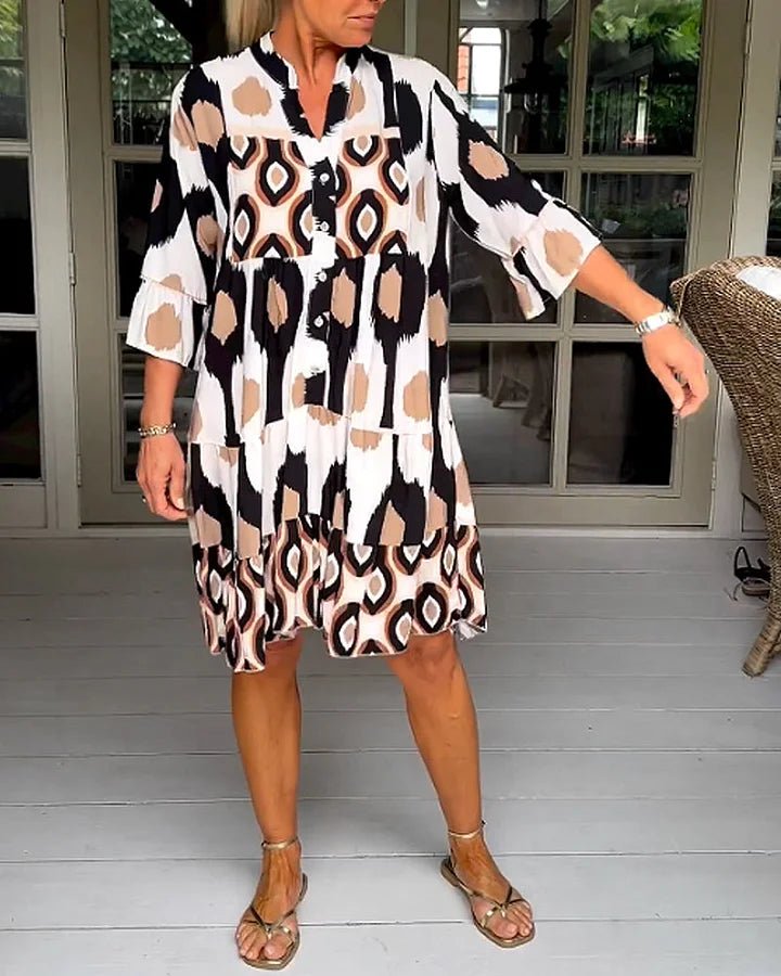 Sofía | Moderno Vestido de Verano con Estampado Abstracto para Mujer - Noa Lagos