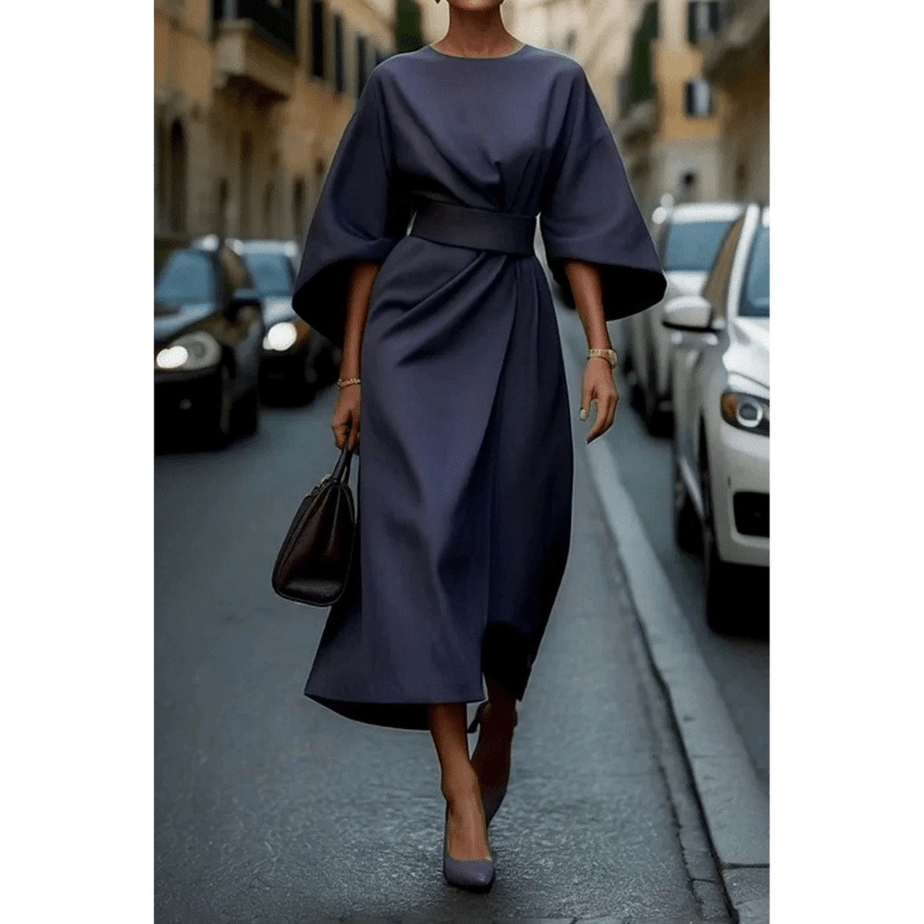 Sofia | Vestido Midi Elegante con Mangas Esculturales - Noa Lagos