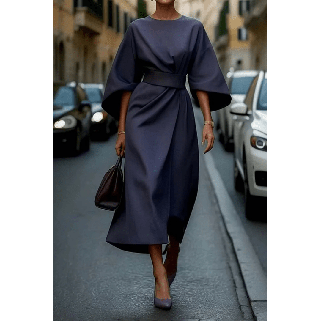 Sofia | Vestido Midi Elegante con Mangas Esculturales - Noa Lagos
